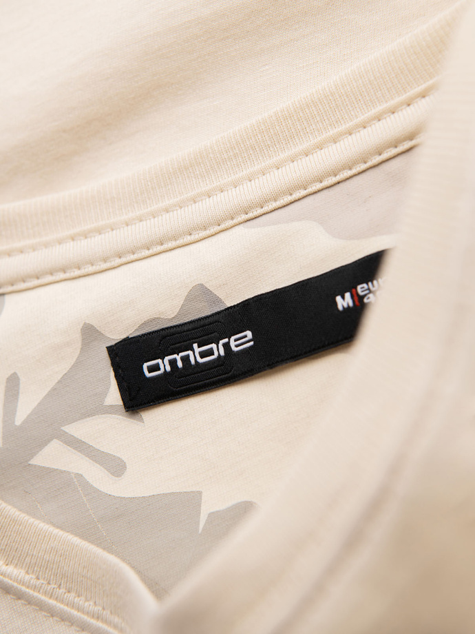 Pánske bavlnené tričko s potlačou vrecka - tyrkysové V1 OM-TSPT-0228