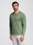 Men's BASIC sweatshirt with round neckline - green V3 OM-SSBN-0175