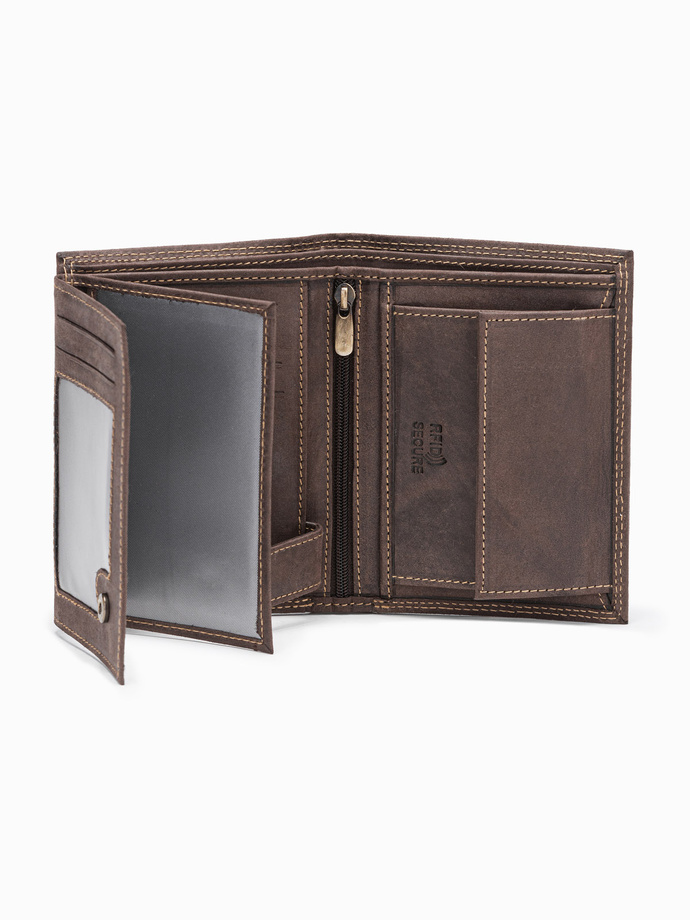 Men's leather wallet - brown A417