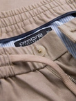 Men's linen blend rolled up chino pants - light brown V3 OM-PACP-0198