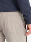 Pantalon sport tricotat pentru bărbați cu pliuri - cenușă V1 OM-PAJO-0202