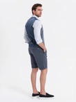 Men's elegant set suit vest + shorts - navy blue V1 Z112
