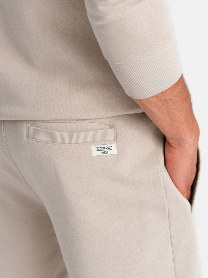 Set hanorac bărbați hanorac cu fermoar + pantaloni scurți - cenușă V1 Z76