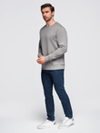 BASIC men's sweatshirt with round neckline - grey V8 OM-SSBN-0175