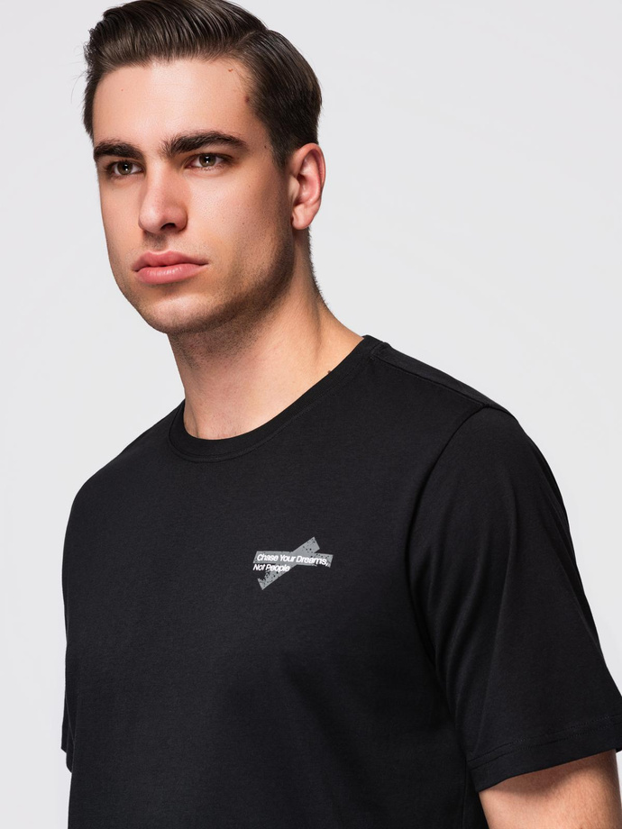 Men's cotton t-shirt with double printed logo - white V1 OM-TSPT-0211 