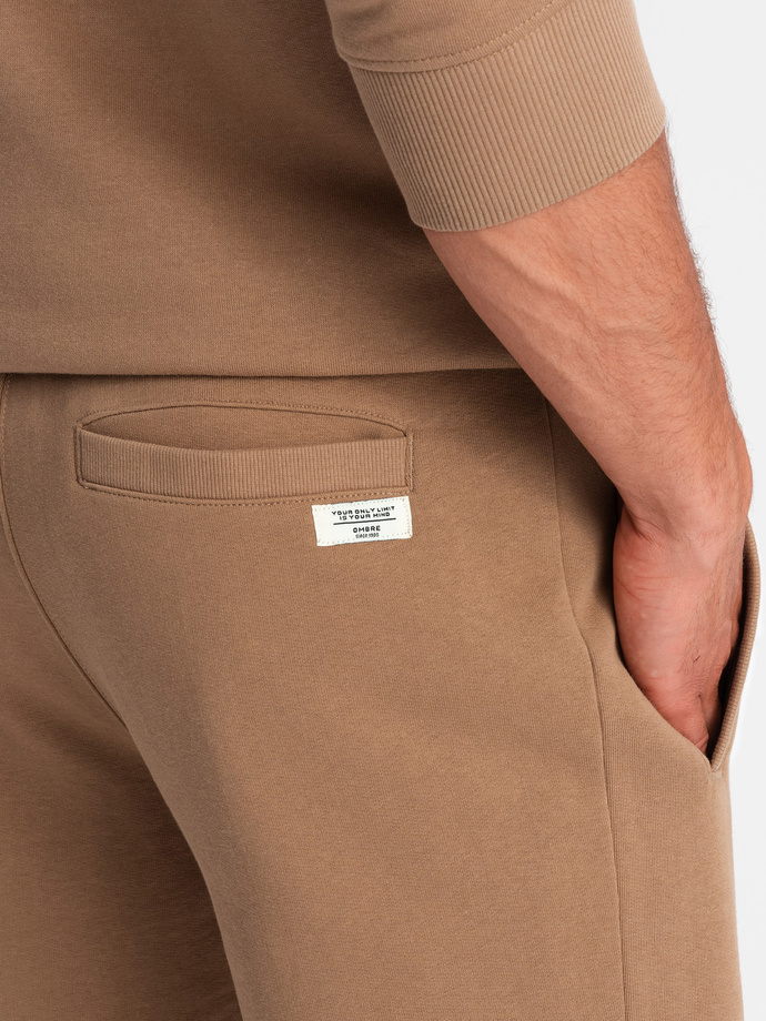 Pánska mikina na zips + šortky - hnedá V2 Z76