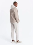 Men's lightweight fleece jacket with viscose - beige V1 OM-JANP-0199