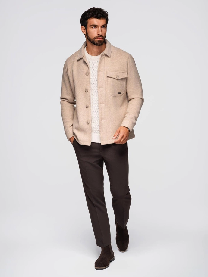 Men's shirt jacket - beige V1 OM-JANP-0291
