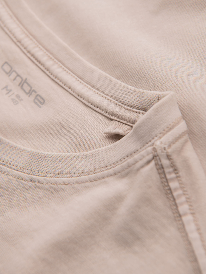 Vyriški medvilniniai marškinėliai su kariniu raštu - smėlio spalvos V1 OM-TSWT-0202