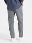 Pánske chino nohavice s elastickým pásom SLIM FIT - sivé V1 OM-PACP-0158
