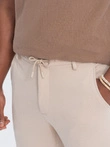 Pantaloni CARROT pentru bărbați CARROT din tricot structurat în două tonuri - bej V2 OM-PACP-0168