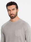 Men's longsleeve with "waffle" texture - ash V7 OM-LSCL-0109