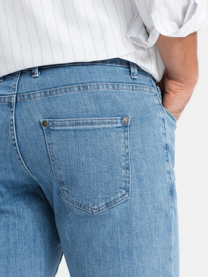 Vyriški klasikiniai SLIM FIT džinsai su elastanu - šviesiai mėlyni V2 OM-PADP-0216
