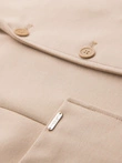 Men's SLIM knit jacket with subtle texture - beige V5 OM-BLZB-0101