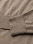 BASIC pánský klasický viskózový svetr s kulatým výstřihem - tmavě béžový V15 OM-SWBS-0106