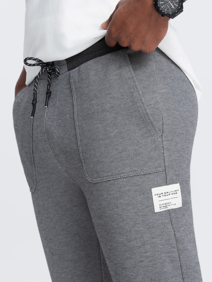 Men's structured knit sweatpants - graphite V5 OM-PASK-0211