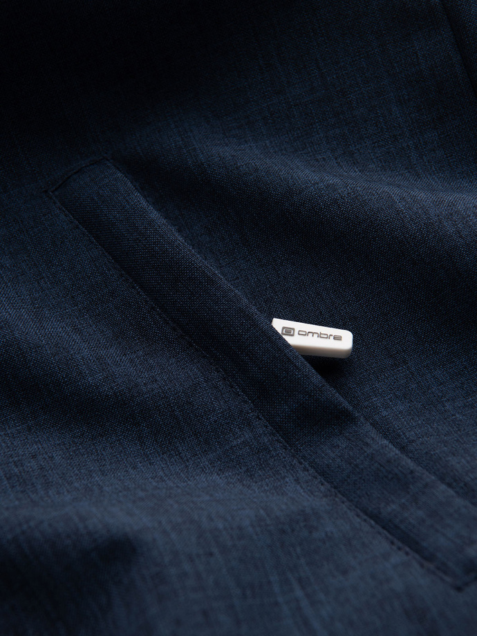 Pánská lehká sportovní bunda s fleecovou podšívkou - tmavě modrá V2 OM-JANP-0136