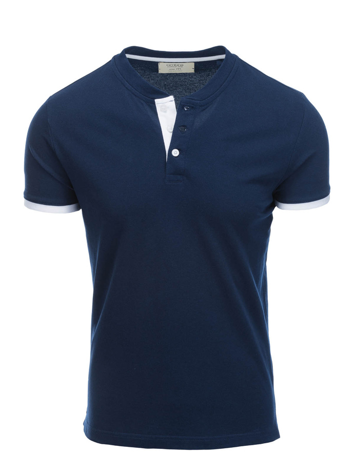 Bluza polo simpla barbati - bleumarin S1381