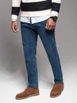 Men's CARROT FIT denim pants with decorative darts - dark blue V2 OM-PADP-0227