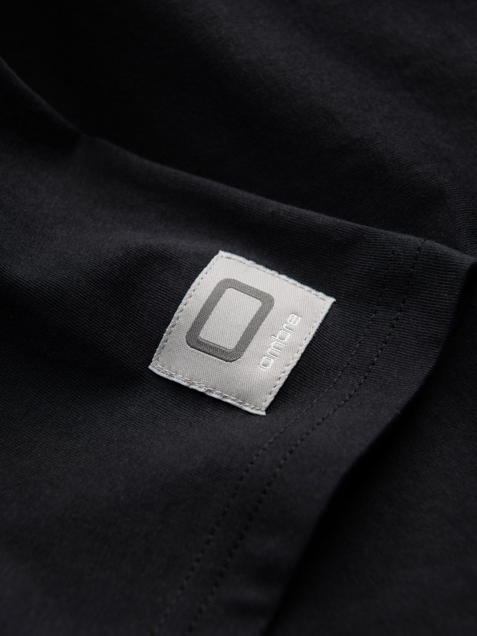 Pánske bavlnené tričko s logom - čierne V2 OM-TSPT-0139