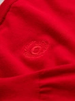 Men's sweater with a "v-neck" neckline with a shirt collar - red V4 OM-SWSW-0102