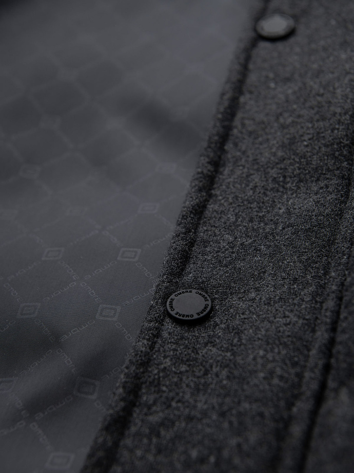 Men's lightweight jacket with mesh lining and hood - black V2 OM-JAHP-0203