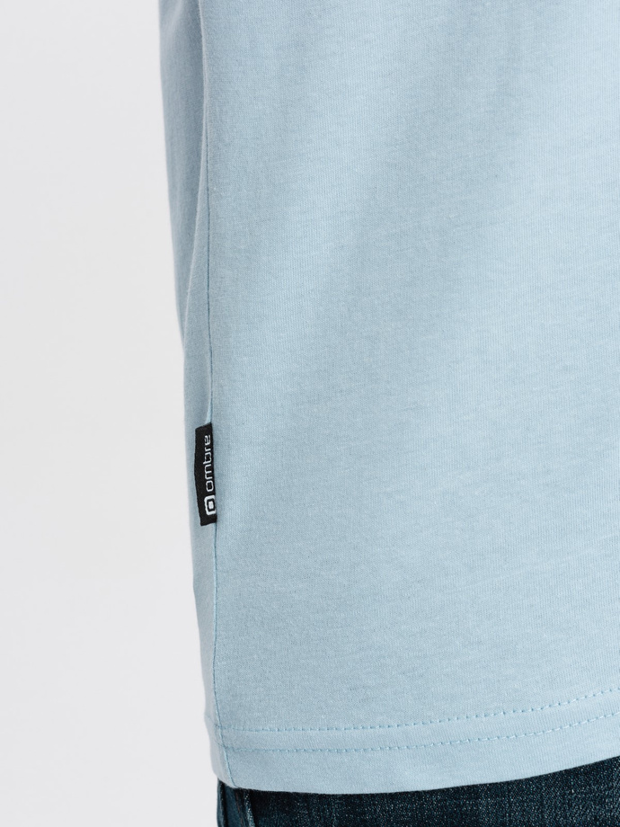 Men's printed cotton t-shirt - blue V2 S1740