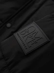 Men's long quilted winter jacket with hood - black V1 OM-JALJ-0309