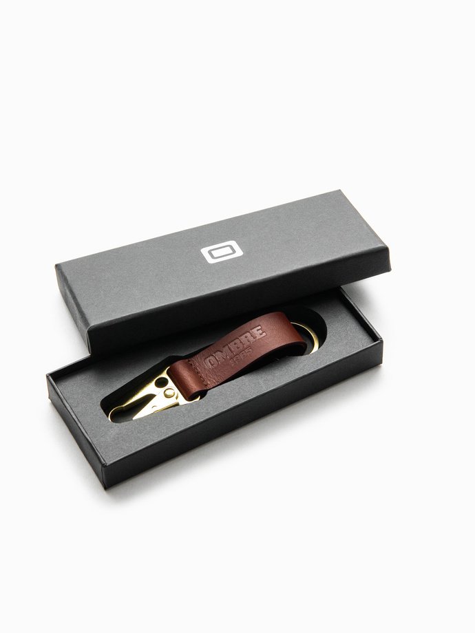 Men's key ring with snap hook - black V1 OU-ACKC-0100