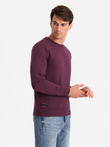 Men's BASIC cotton non-stretch sweatshirt - maroon V3 OM-SSBN-0159