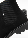 Pantofi bărbătești de top din piele de căprioară - negru V1 OM-FOBO-0173