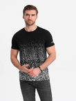 Men's gradient print cotton t-shirt - black V2 OM-TSPT-22SS-001