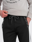 Pantaloni de trening bărbătești din tricot structurat - grafit V5 OM-PASK-0211