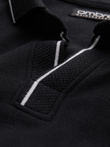 Men's pique knit polo shirt without buttons - black V2 OM-POSS-0110