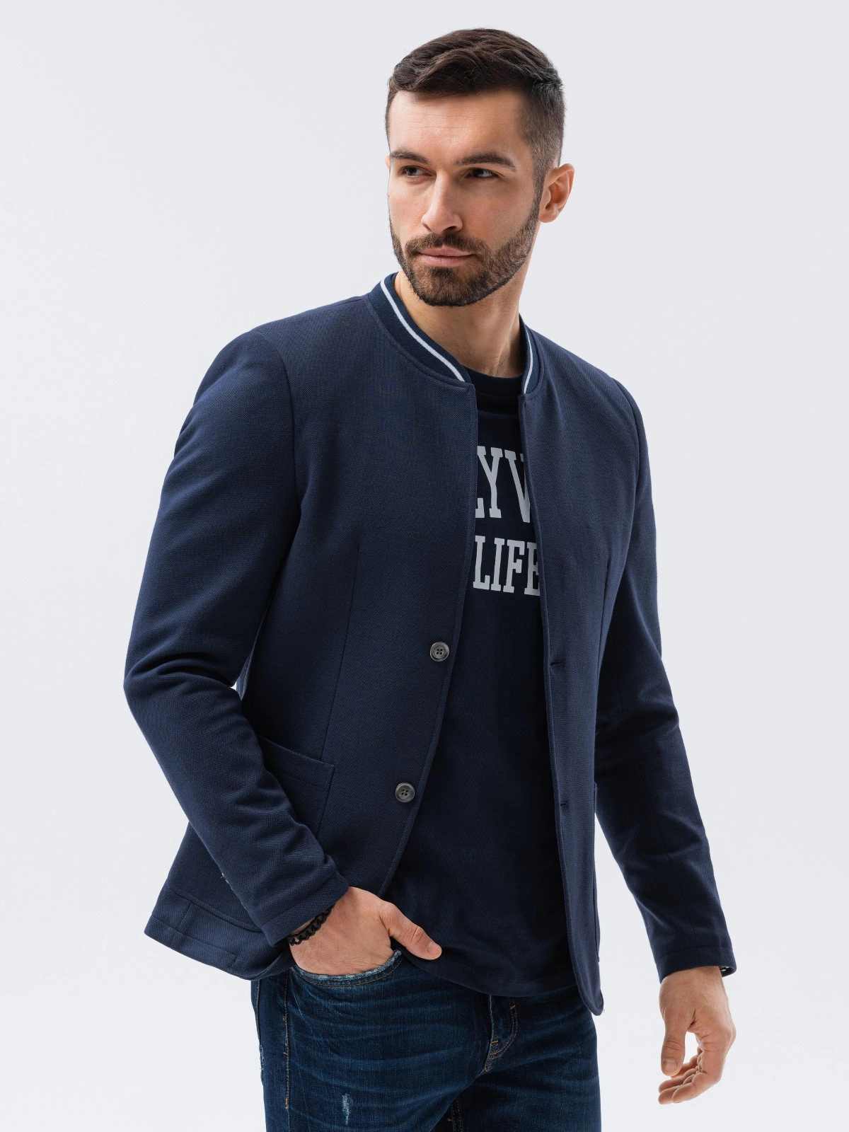 Men s casual blazer jacket navy M84 Ombre Men s clothing online