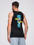 Vyriškas medvilninis marškinėlis "Summer Vibe" - juodas V1 OM-TSTT-0191