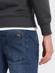 Vyriškos JOGGERS džinsinės kelnės su trynimu - mėlynos V3 OM-PADJ-0150