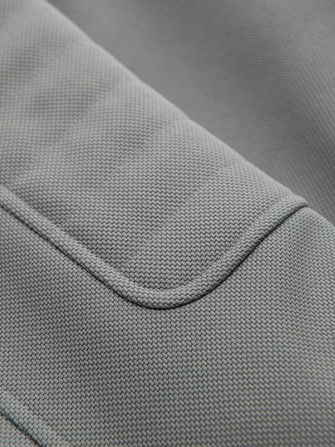 Vyriška dviratininko striukė su kišenėmis ir apykakle - pilka V3 OM-JALP-0157