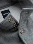 Men's button-down sweatshirt with stand-up collar - grey melange V7 OM-SSZP-0240