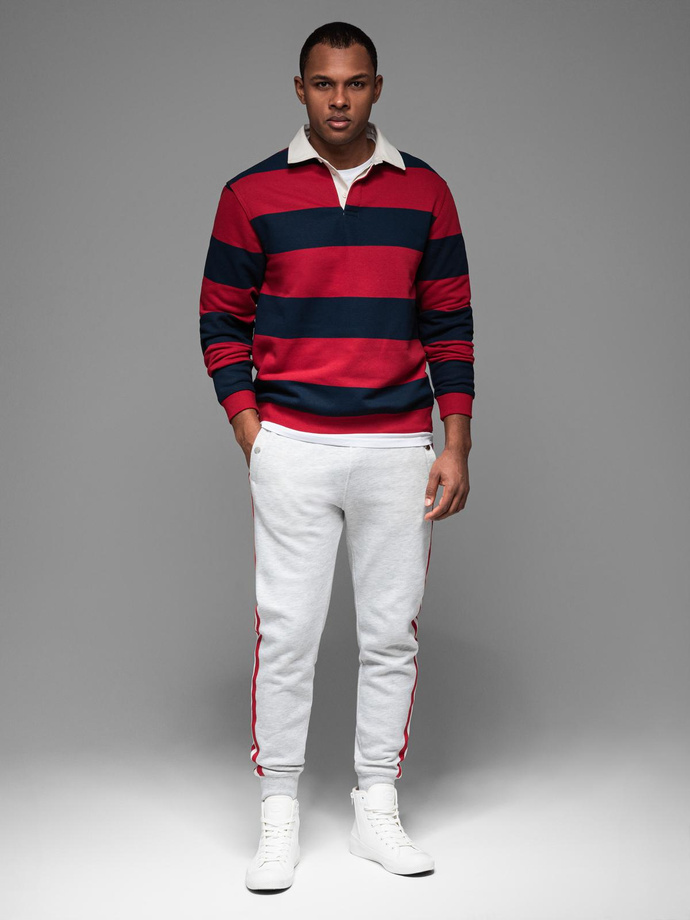 Pantaloni de trening bărbătești din tricot structurat - grafit V5 OM-PASK-0211