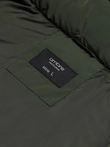 Men's winter jacket with unusual quilting - dark green V2 OM-JAHP-0127