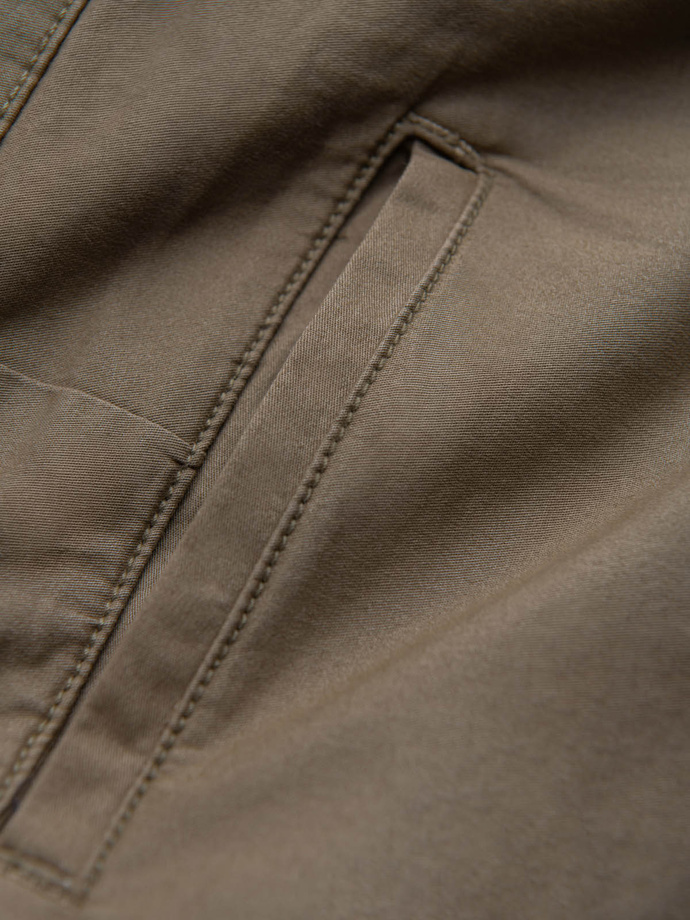 Men's chinos shorts with contrasting turn-up - olive V2 W421