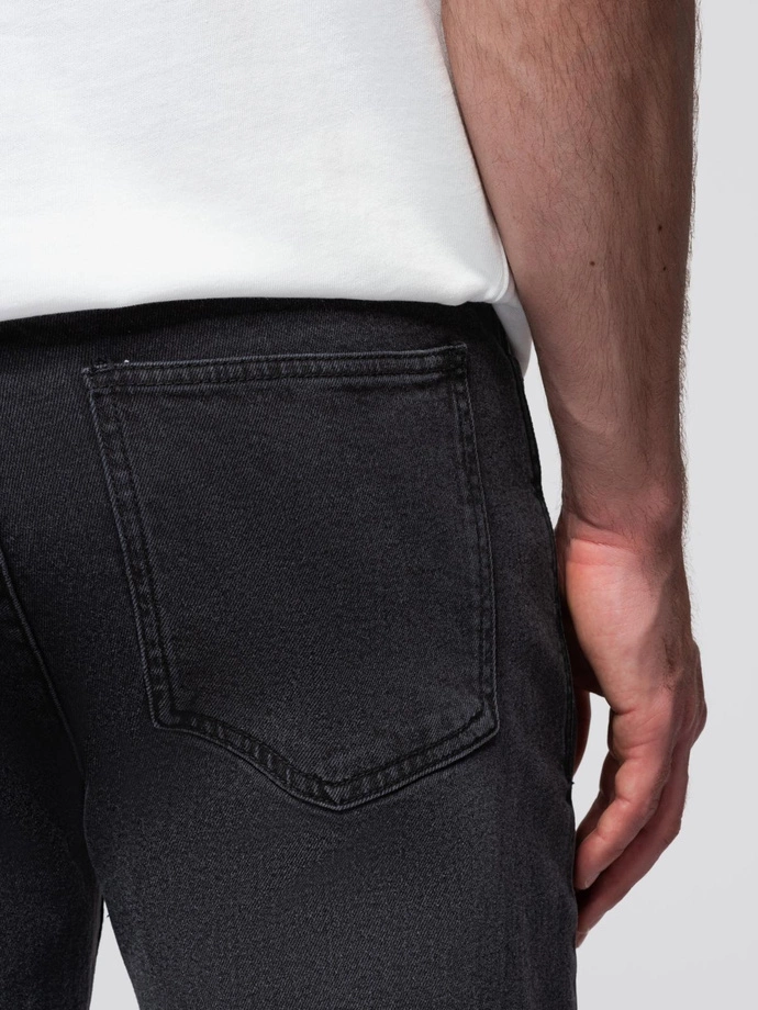 Pantaloni bărbătești JOGGERY din denim cu evazare clasică - negru V3 OM-PADJ-0265