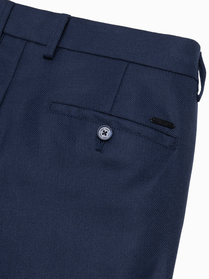 Pánské klasické chino kalhoty SLIM FIT - tmavě modré V1 OM-PACP-0182