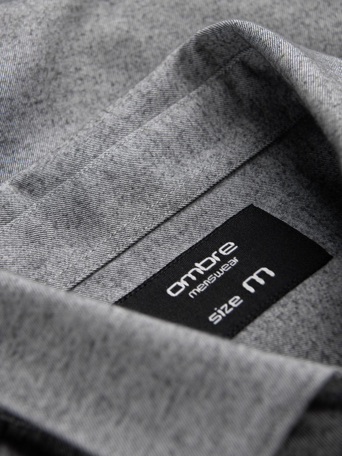 Vyriški REGULAR FIT marškinėliai su kišenėmis - pilki melanžiniai V3 OM-SHCS-0148