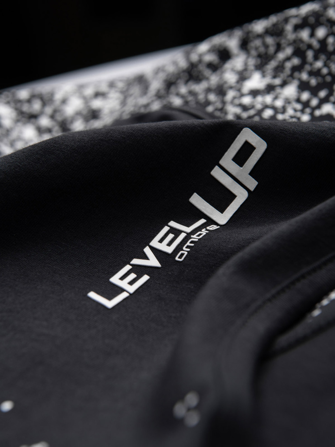 Pánské bavlněné tričko s gradientním potiskem - černé V2 OM-TSPT-22SS-001