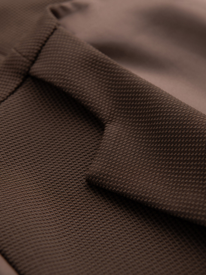 Costum bărbătesc fără revere - caramel V1 OM-BLZV-0112