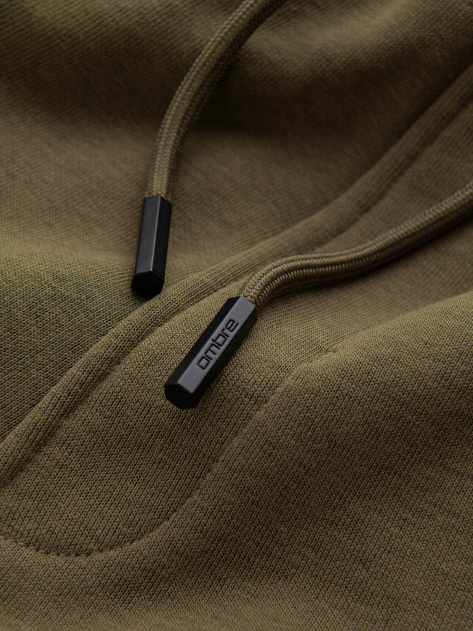 Pánske bavlnené tepláky BASIC - olivové V2 OM-PABS-0174