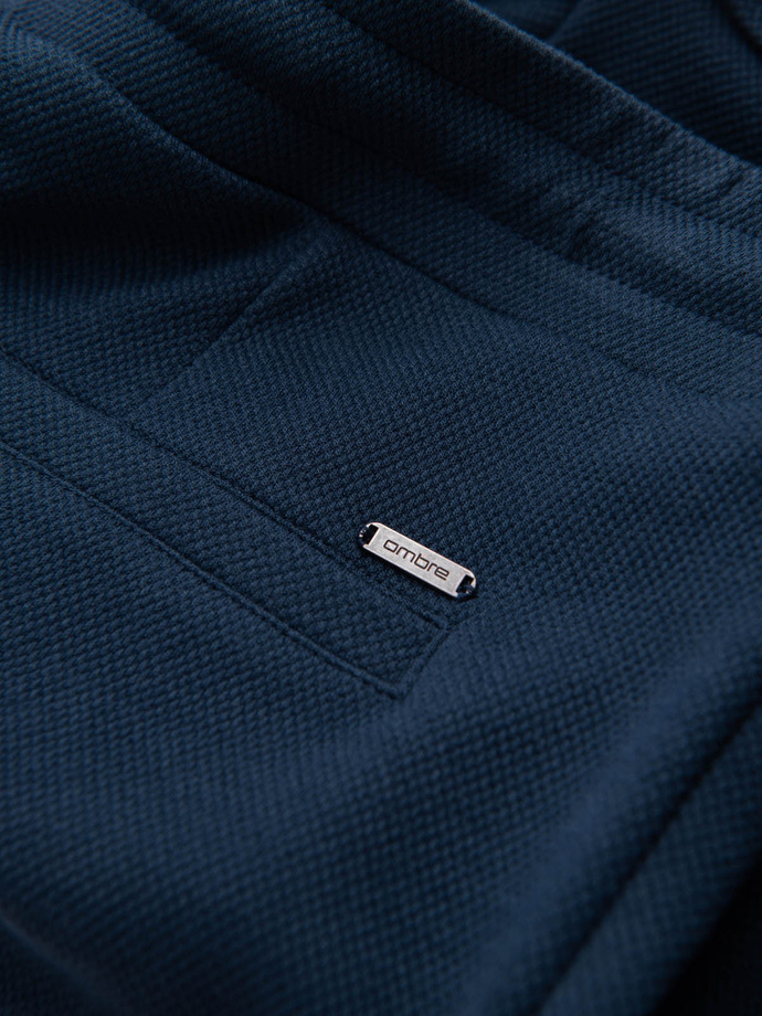 Pánske pletené šortky s elastickým pásom - tmavomodré V1 OM-SRCS-0107