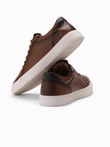 Men's eco leather sneaker shoes - brown V1 OM-FOCS-0179